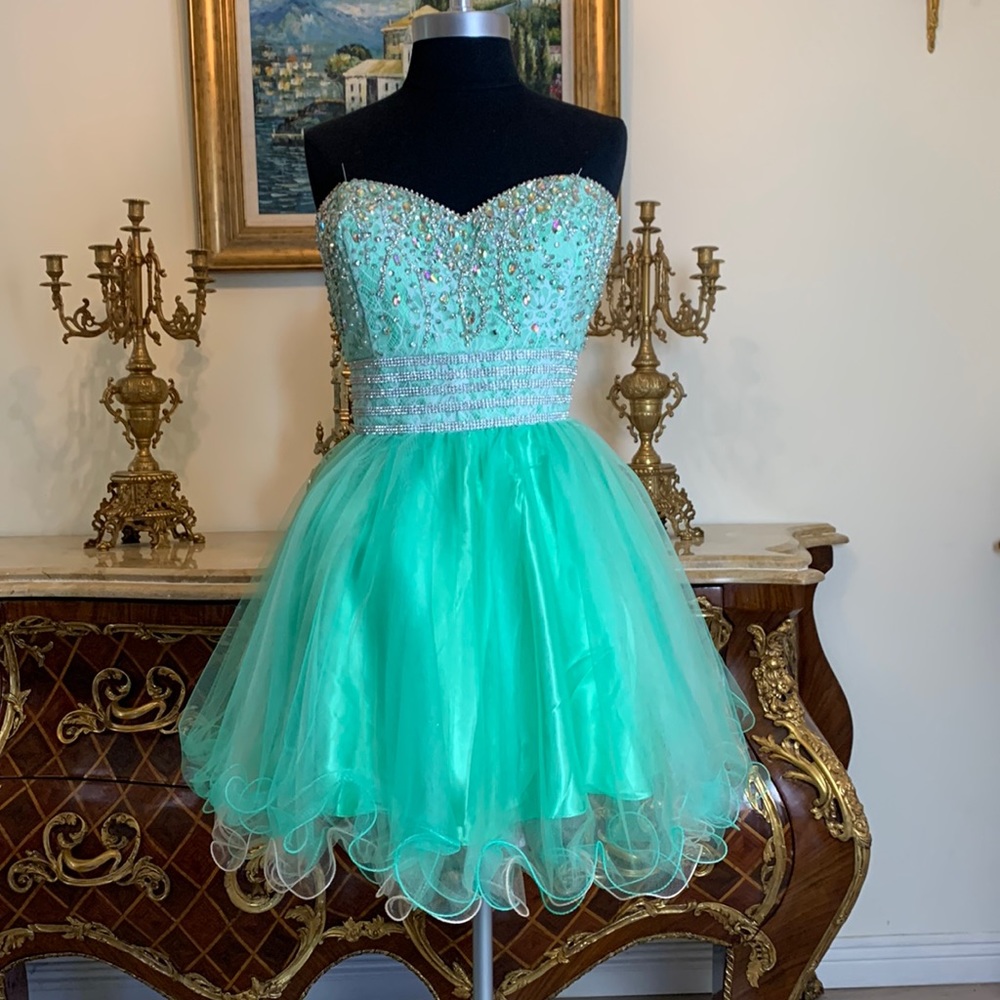 Meier Collection short embroidery beaded cocktail prom dress